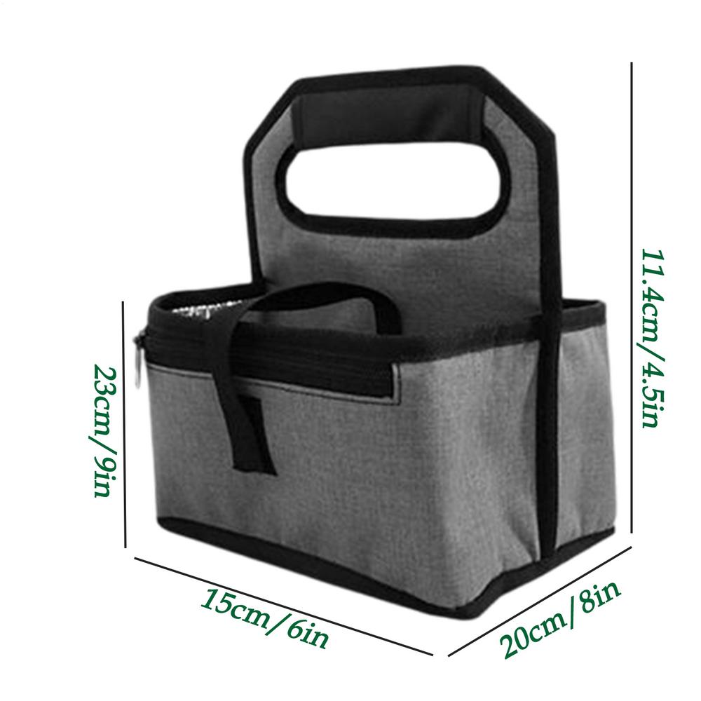 

Drink Carrier Insulated Foldable Drinking Holder Drink Carrier With Handle For Daily Commuting Outdoor Activities Parties Yards светло-серый
