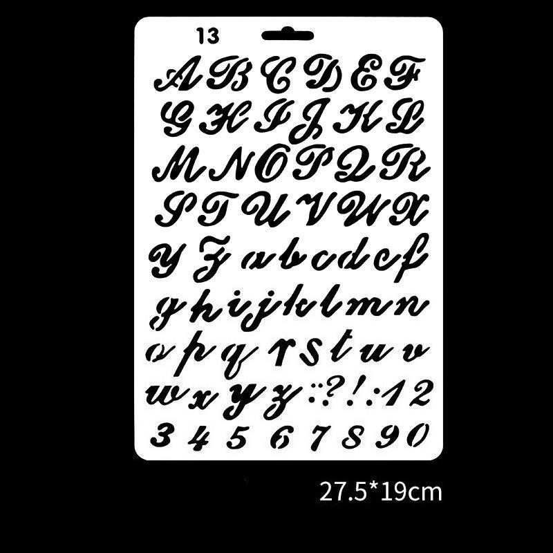 

27см Буквы алфавита 4 DIY Крафт Слоистые трафареты для рисования Скрапбукинг Штампинг Тиснение Альбом Бумага Шаблон для открыток