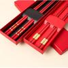 Red Wedding Alloy Chopsticks Gift Set