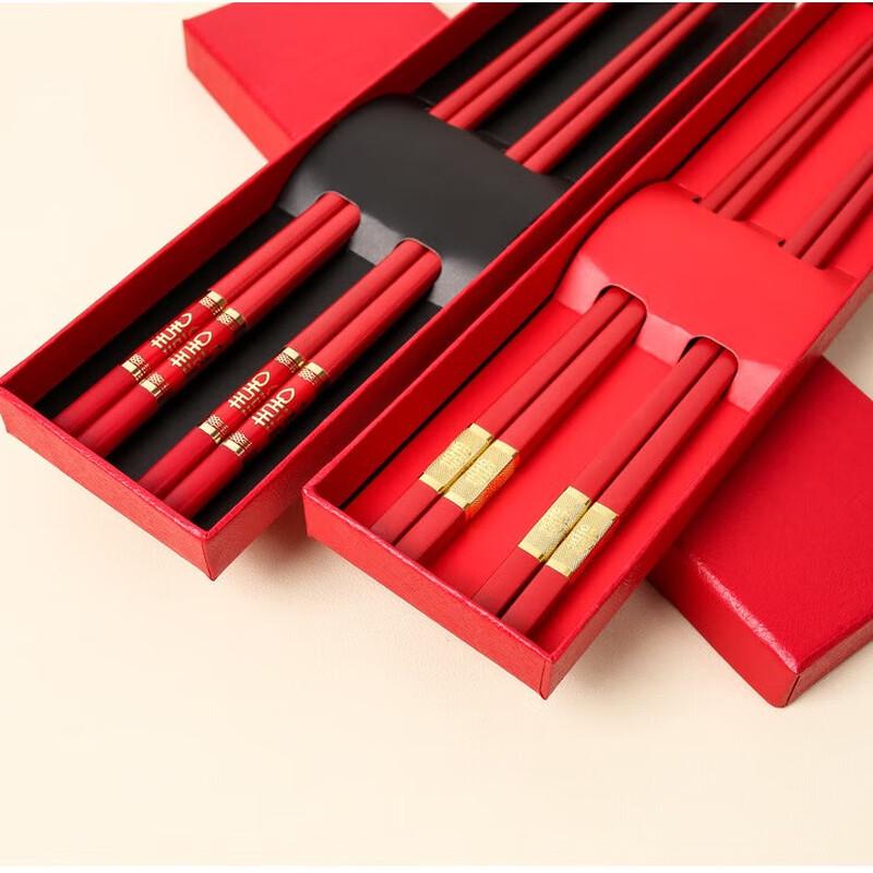 Red Wedding Alloy Chopsticks Gift Set
