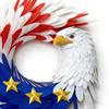 250th Anniversary Eagle Wreath 4th of July Hanging Door Sign for Front Door Patriotic Red Blue White Flag Wreath for Memorial Day Independence Day