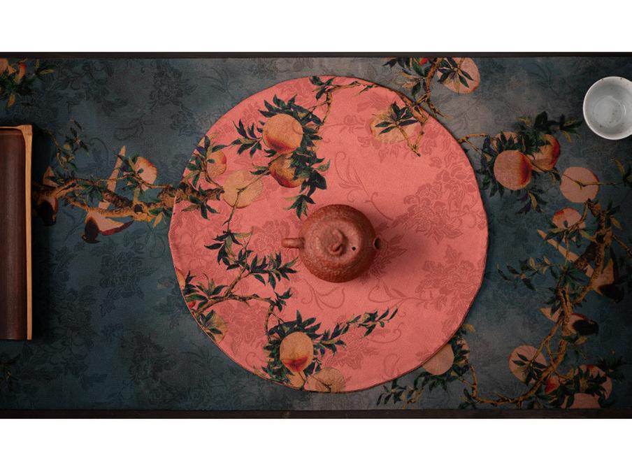 Double-sided Xiangyun Yarn Zen Tea Tablecloth - Retro Style for Coffee Tables