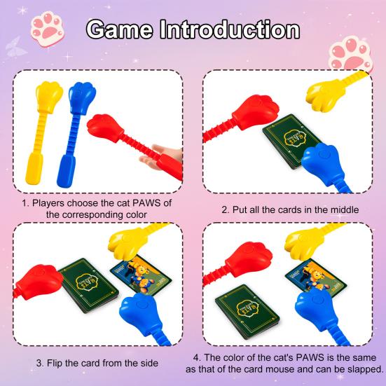 1 Set Cat Catch Mice Board Game with 3 Catcher Stick Reaction