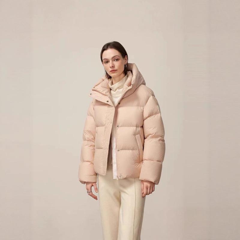 Down jacket women's, winter new fashion casual versatile hooded short thermal jacket white duck down bread jacket