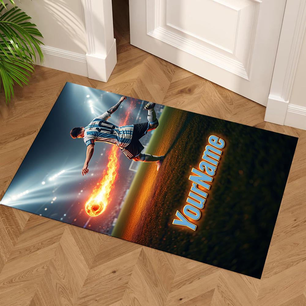 Messi Customize Your Name Area Rug Design for Balcony Bedrooms Living Rooms Decorate room Anti-slip Rug Decorate Offices Wedding Party Gift