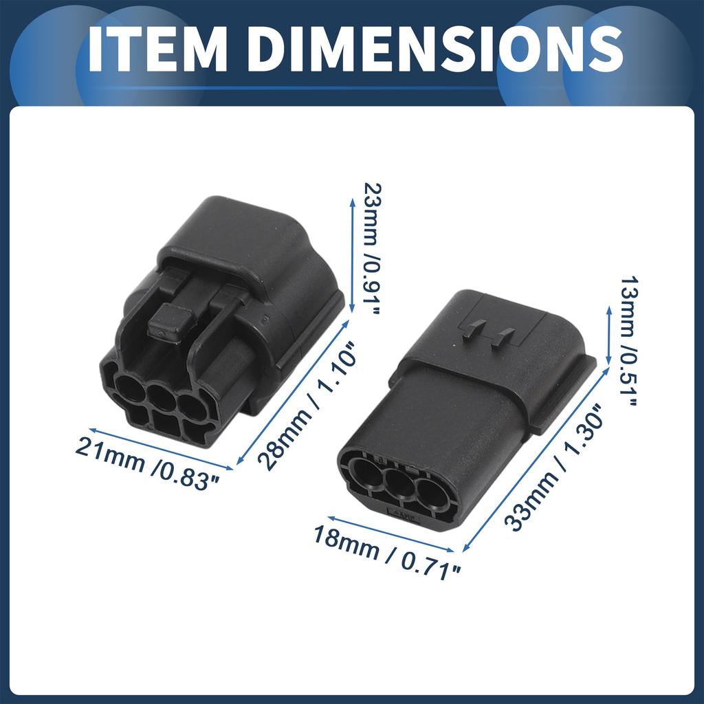 INFINAUTO 1 Set 3 Pin Car Electrical Wire Connector Plug Kit 1.8mm Series Car