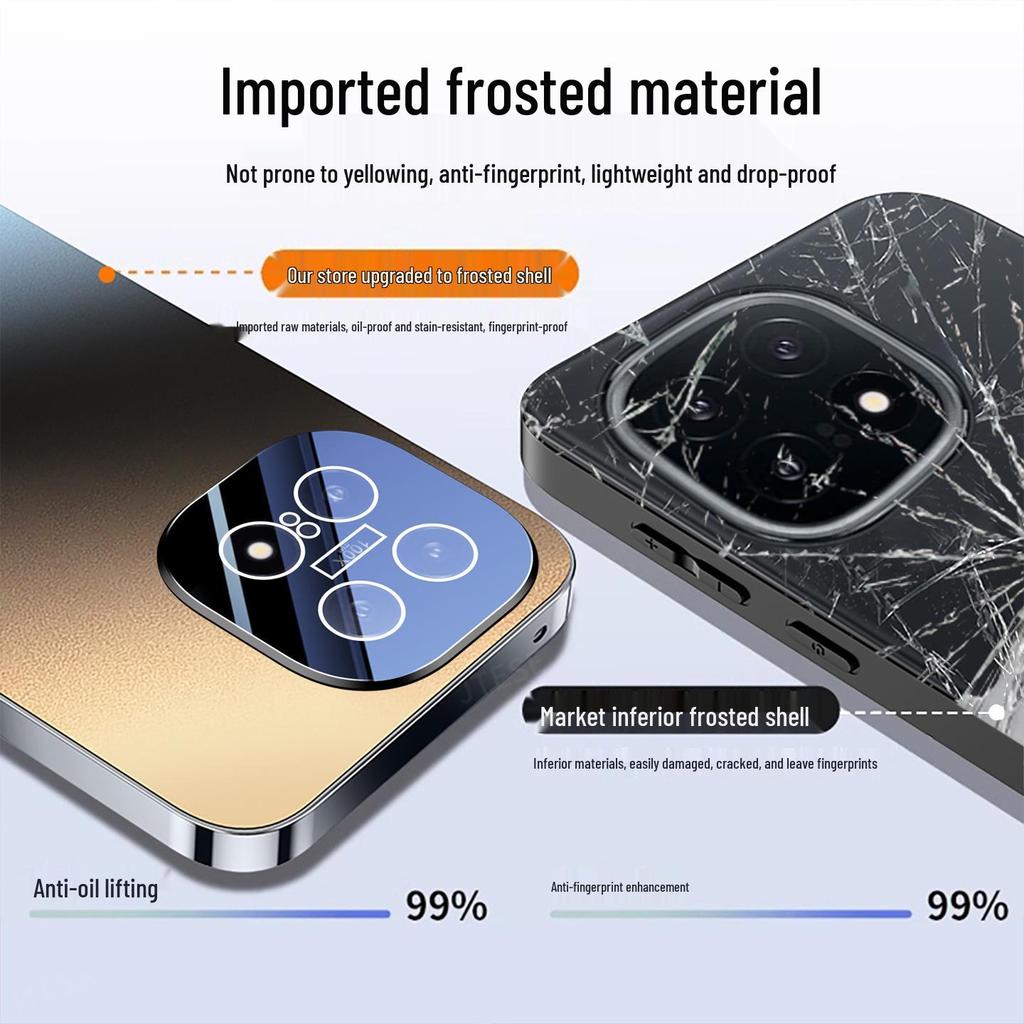 iQOO15 Full Coverage Anti-Fall Frosted Phone Case with Lens Film and Heat Dissipation