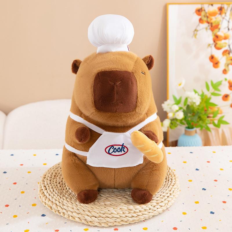 Capybara Fortune Tree Chef Plush Toy Koi Fish French Fries Backpack Gift Kids