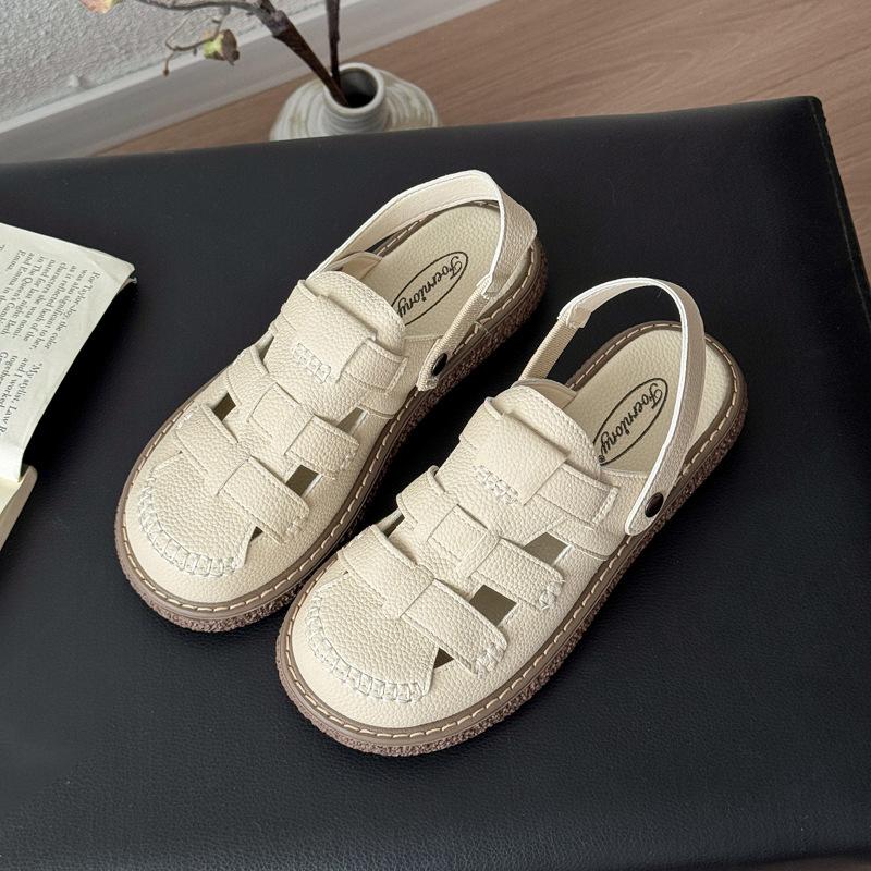 

Baotou cool slippers women s new summer 2025 outer wear thick-soled two and a half slippers summer soft-soled beach slippers 35