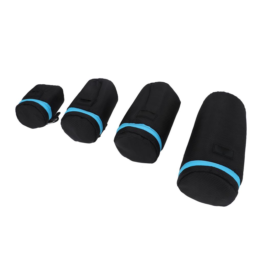 4Pcs DSLR Camera Lens Pouch Neoprene Waterproof Lens Bag Case with Zipper Metal Buckle