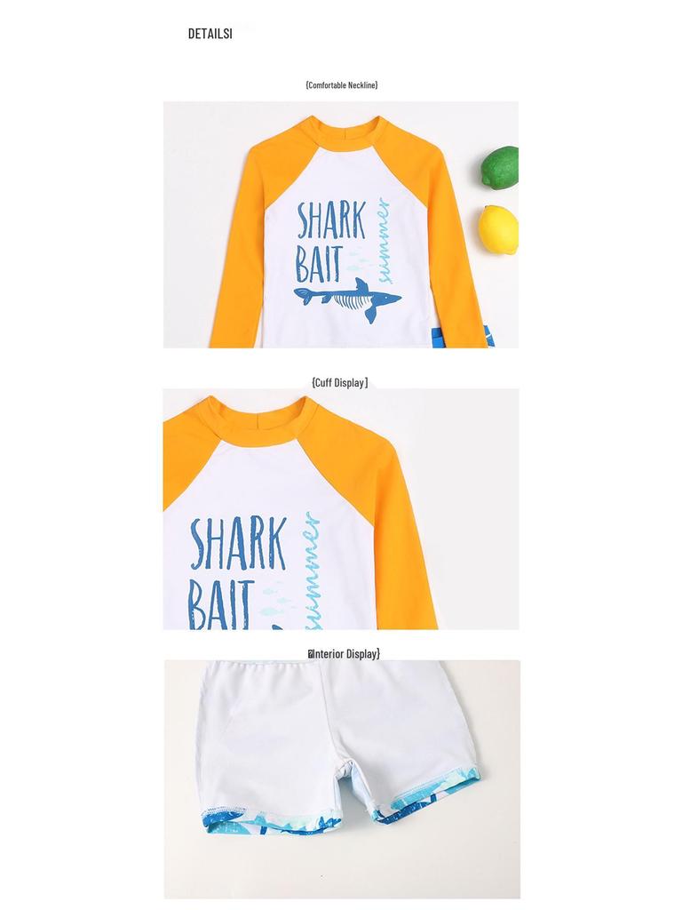 2025 Boys' Quick-Dry Split Swimsuit - Long-Sleeved Beach Sunscreen