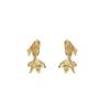 Simple Personality Small Koi Stud Earrings, High-End Mini Metal Wind Goldfish Earrings