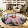 Round Rug Custom NameRoxy Dekker Pattern Non Slip Carpet Home Floor Decor