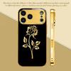 Electroplated Glass Designed Phone Case Gilded Rose Pattern Design For iPhone 17 Air 16 15 14 13 12 Pro Max Plus Hard Shell