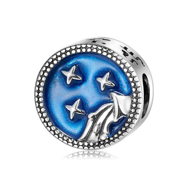 100 % Ekte 925 Sterling Sølv Zodiak Tyren Jomfru Perler Anheng 12 Konstellasjoner Passer Original Jiuhao Armbånd Armring DIY Smykker