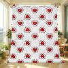 Love Heart Flannel Throw Blanket No Shed, Soft Warm, Cozy Home Couch Blanket for Movie Night, Perfect Valentine's Day Gift