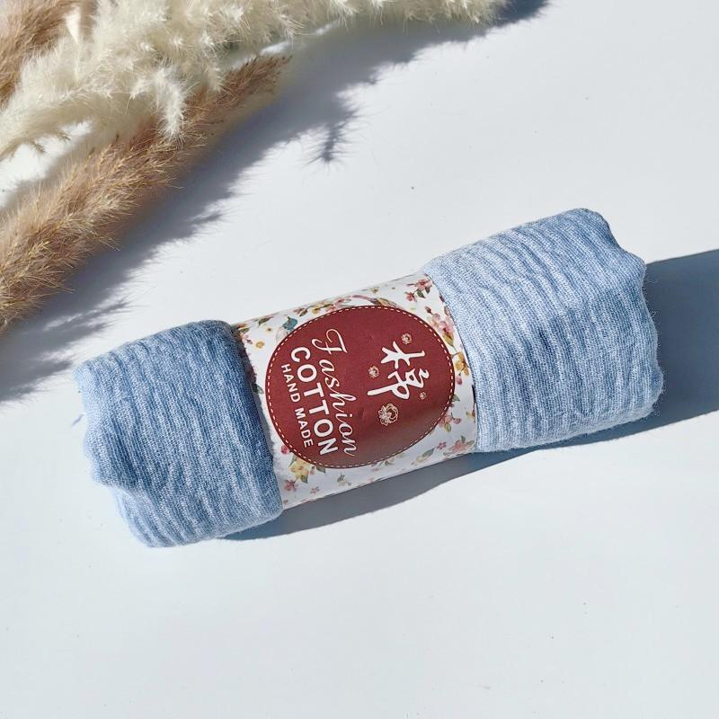 62-122 Colors Crinkle Cotton Underscarf Pleated Pompom Plain Hijab With Tassels Islamic Turban Warp