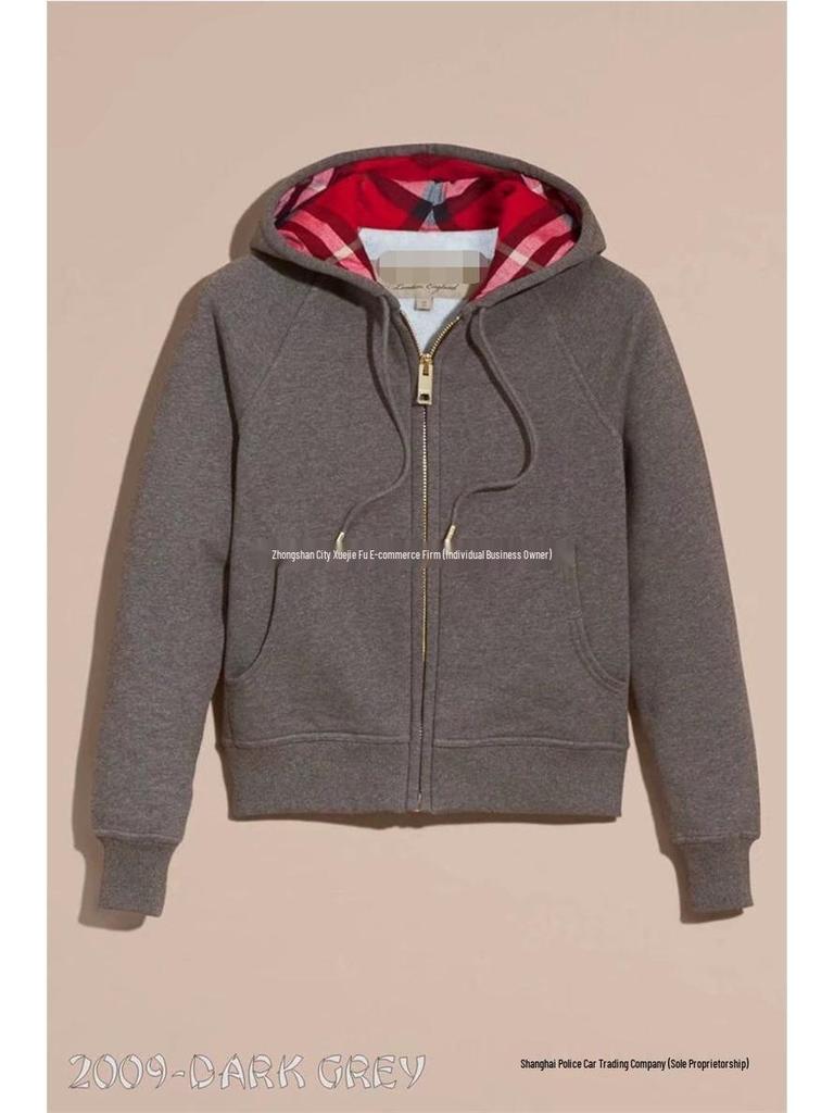 High-Quality British-Style Hooded Sweatshirt: Unisex Full Zip with Customizable Embroidery, Black European/American Design