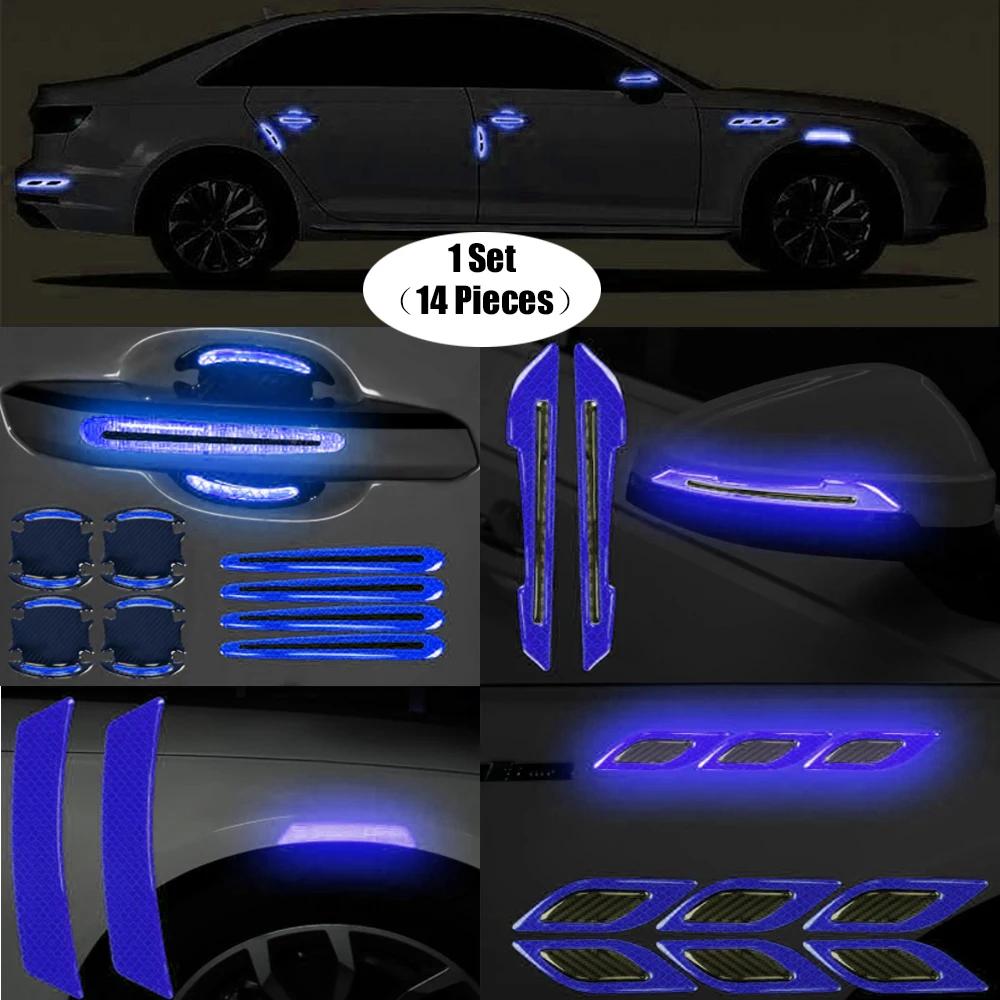 14 Piece Car Reflective Stickers Car-styling Rearview Mirror Car Stickers Safety Warning Reflective Car Strip Exterior accessory