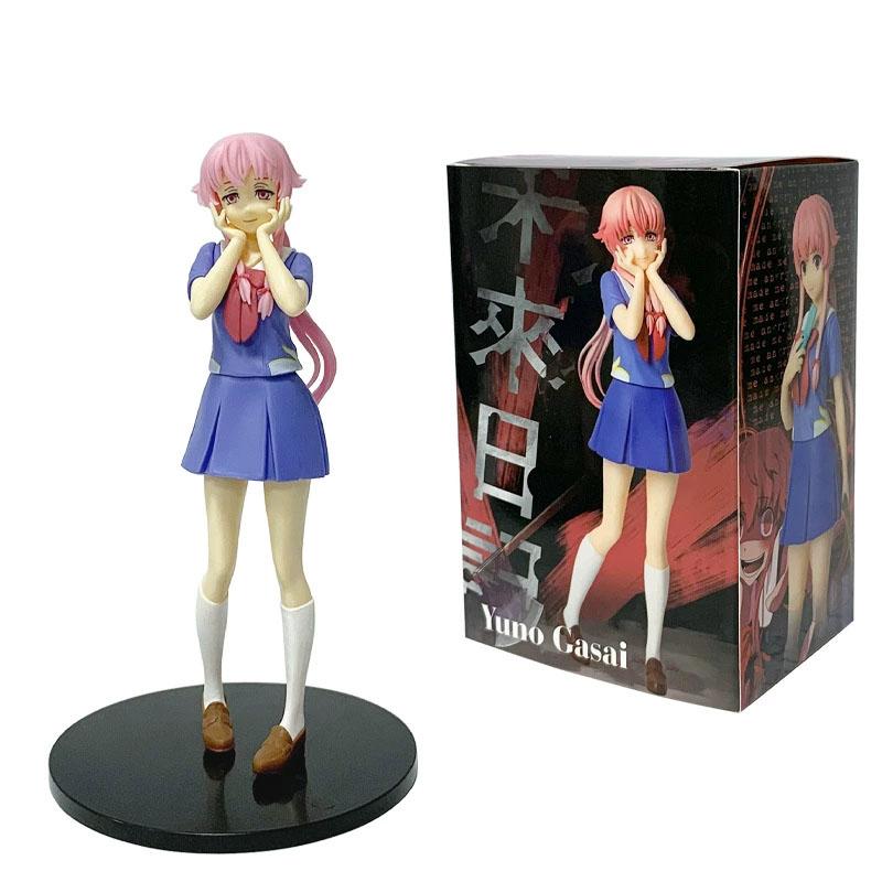 17 см С кейсом Аниме Дневник будущего Mirai Nikki Гасай Юно Аниме Uniform Dress Поза стоя Фигурка Действия Миниатюрная игрушка День благодарения