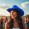 Sparkling Glitter Powder Cowboy Hats For Women Men Festival Event Gathering Cosplay Costume Accessories Stage Show Props