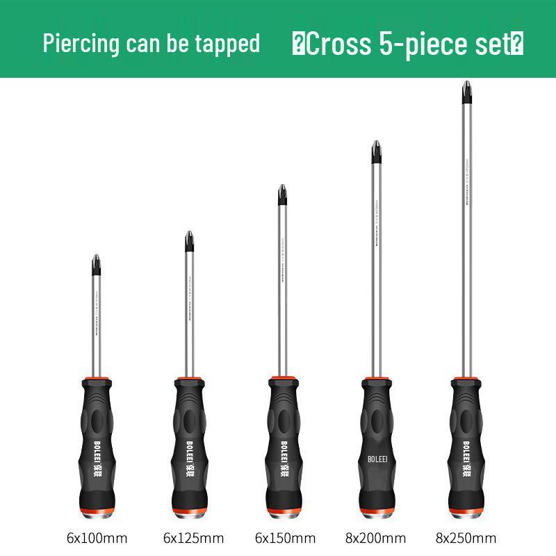 Multi-Function Screwdriver Set: Cross-Head, Slotted, Torx, Hammerable Flat-Head Tools