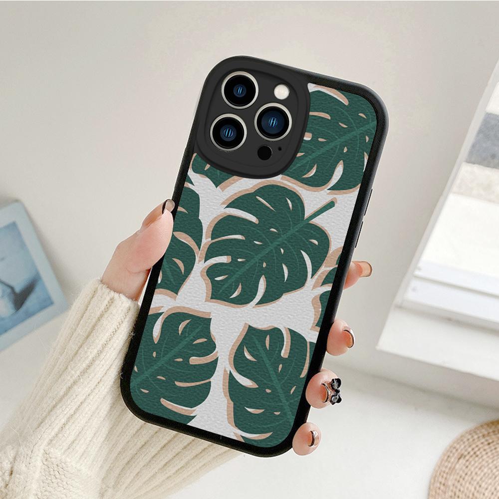 

Зеленый чехол для телефона Leaves Monstera для Iphone 14 13 11 12 Pro MAX 13 12 MiNi 7 8 plus iphone 14 13 11 PRO XS XR Чехлы из овечьей кожи iphone 14 Promax