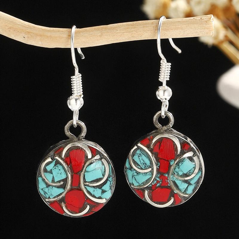 Retro Earrings For Women Nepalese Exotic  Earrings Vintage Ethnic Style Luxury Jewelry Mysterious Blessing Handmade Gift