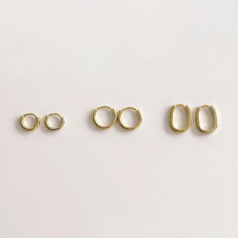 mi0 Simple One-Touch Ring Earring(gold)