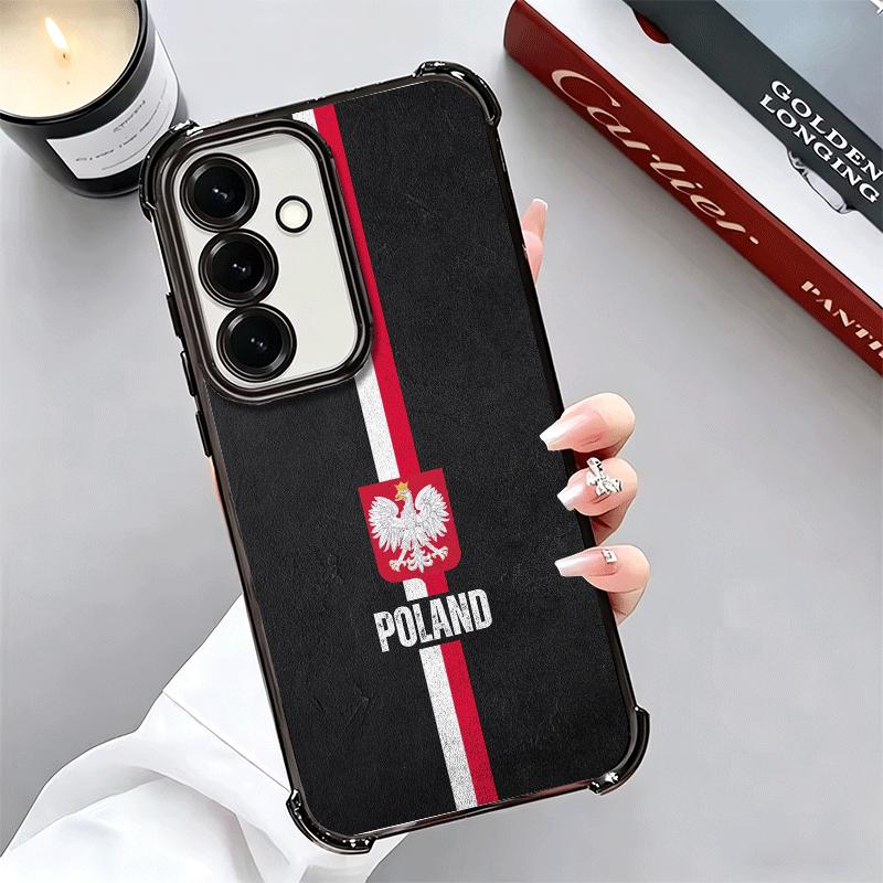 Poland Flag White Red Plating Phone Case For Samsung A17 A07 A37 A57 A16 A56 A15 A55 A14 A54 A13 A53 A26 A36 A25 A35 A24 A34 A23
