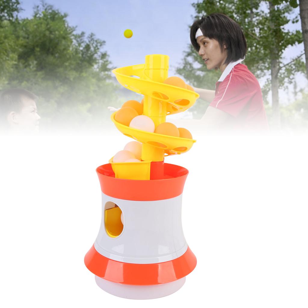 Table Tennis Serve Machine Portable Table Tennis Trainer Balls Automatic Rotating Launcher Training Machine with 16 Balls for Beginners