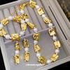 Irregular Pearl Earrings, Necklace, Bracelet Set, New Fashionable High-end Temperament Jewelry.
