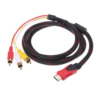 HD RCA audio video kabel HD na 3 RCA samec AV drátový kabel 1,5M DV MP4 převodník