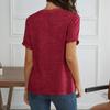 Women's Fashionable Casual Pleated Short-Sleeved T-Shirt, Summer Round Neck Loose -Shirt Top