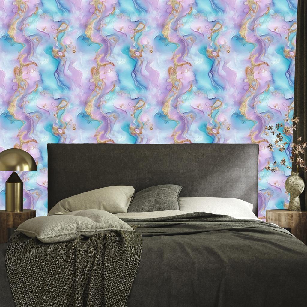 Ink blue, azure, lavender and celadon wallpaper 50x1000