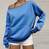 Women's Off Shoulder Long Sleeve Sweatshirt Loose Fit Streetwear Pullover Top