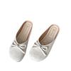 French bow bag head half slippers female summer wear 2025 new gentle fairy with skirt Mary Jane single shoes