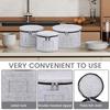 3Pcs Stackable Dish Storage Cases with 36 Round Dividers Thick Felt China Storage Containers for Dinnerware Storage & Transport