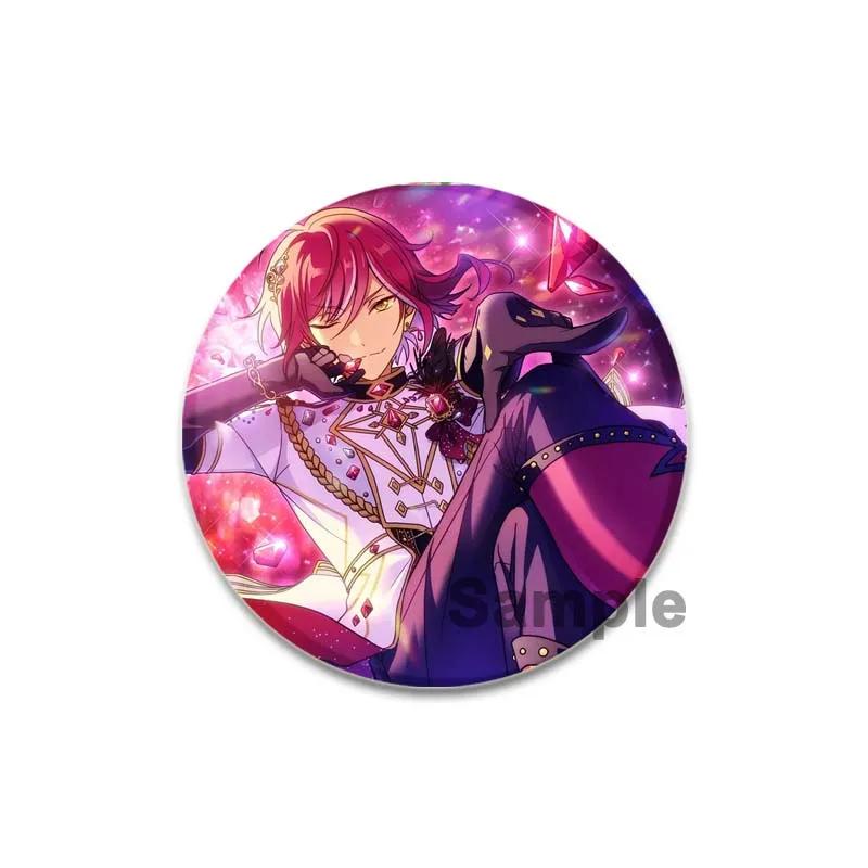 32/44/58mm Ensemble Stars Idol Brooch Round Cartoon Cosplay Badge Akehoshi Yuuki Fushimi Narukami Lapel Pins for Backpack Gift Accessory