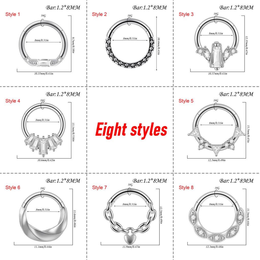 Multifunctional Nose Ring Seamless Design Comfortable Wear Body Piercing Jewelry Stainless Steel Fashion Accessories