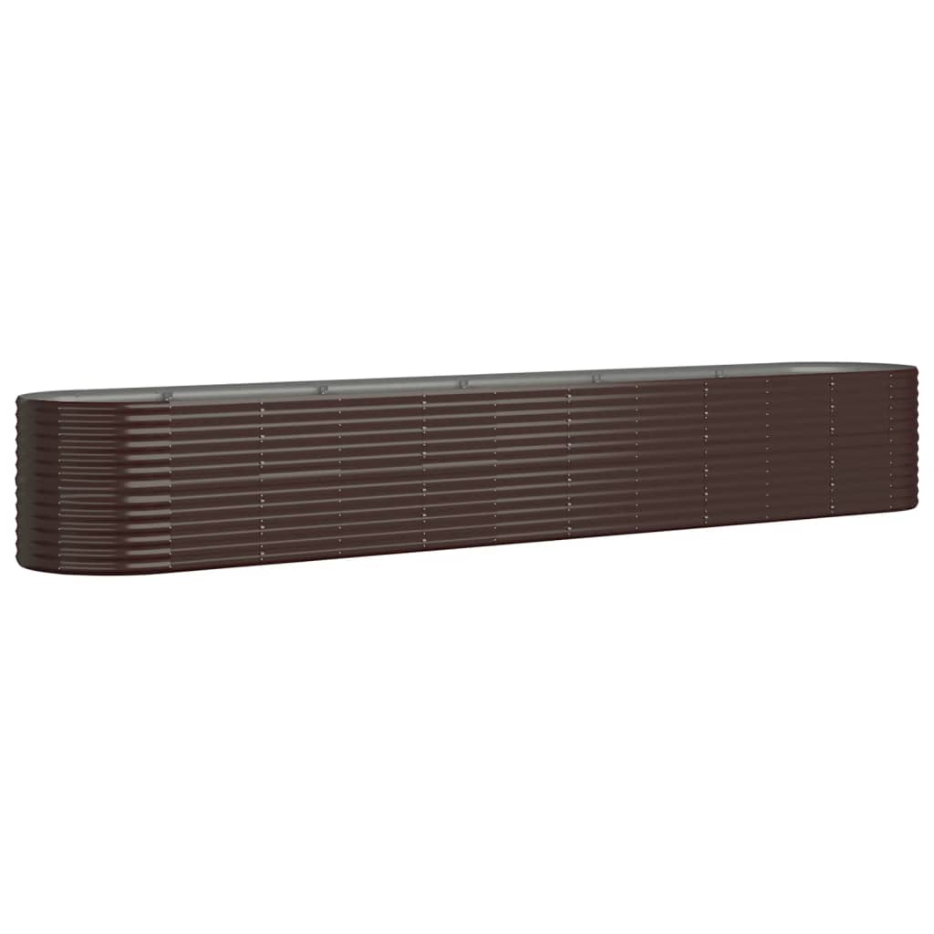 Raised Garden Bed Galvanized Steel 440 X 80 X 68 Cm Brown