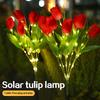 Solar Flower Tulip Stand Lamp, Solar Yard Light, Outdoor Garden Decoration Solar LED Flower Lights for Gardens Patios, Paths