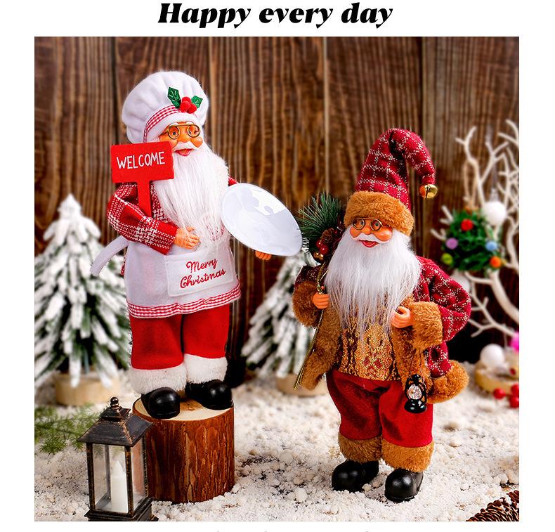 Cross-Border Santa Claus Ornament: Cute Christmas Doll Holding Gift for Window Decoration