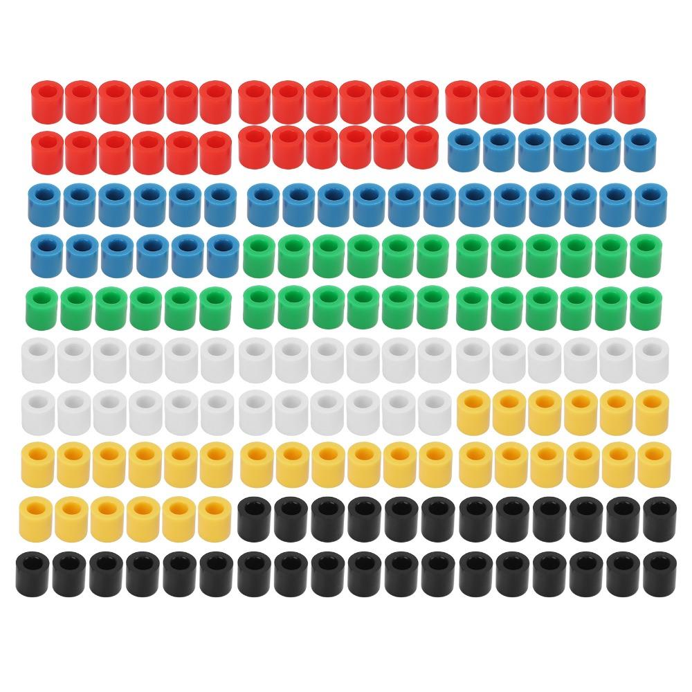 180PCS Round Shape Tact Switch Push Button Hat 6 Colors Push Button Cover Set  Component Repair