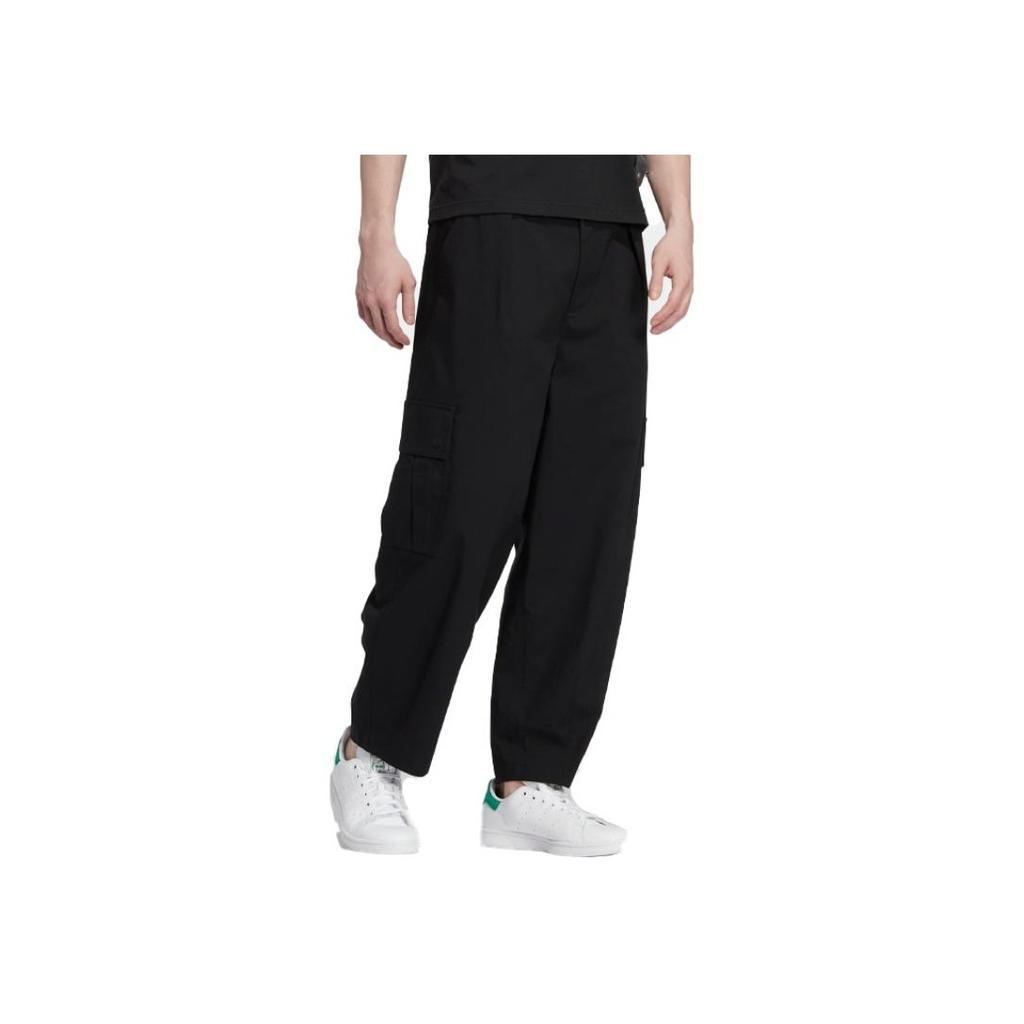 Adidas Originals Trefoil XL Loose Straight-Leg Sports Pants Unisex Bottoms Black HR3480