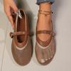 Fashion Autumn New Flat Single Shoes Women Fashion Round Head Shallow Mouth Mesh Hollow Breathable Soft Bottom Low-top Shoes