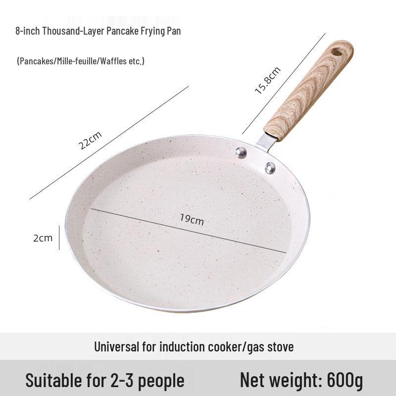 Non-stick Maifan Stone Frying Pan for Home, Flat-Bottomed Pancake Pan, Gas Stove Compatible