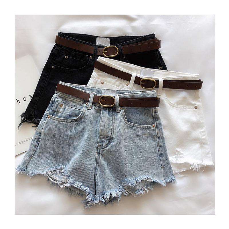 Light Blue Denim Shorts Women's Summer Thin Loose Thin Show High A Word Wide Legs All Match