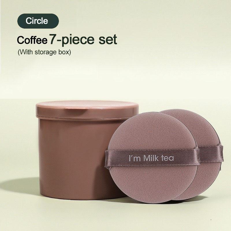 7pcs Air Cushion Puff Wet and Dry Reusable Sponge Makeup Tool for Liquid Cream Foundation with A Storage Case Puff HZFP01