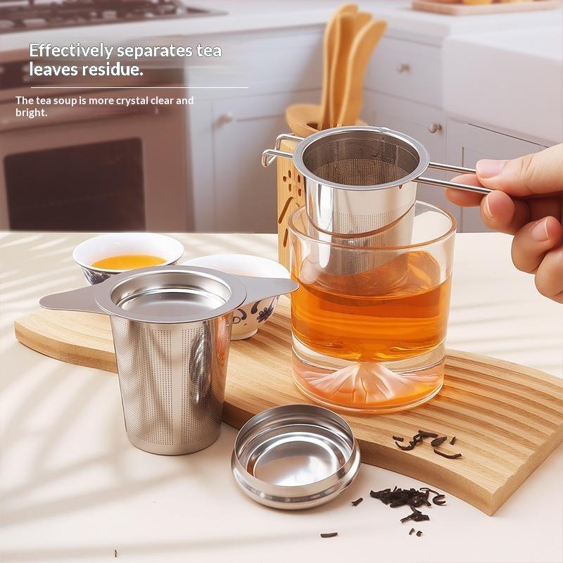 Stainless Steel Tea Infuser Double Wing Handles Fit Most Mugs Cups Extra Fine Mesh for Loose Tea Travel Portable Use